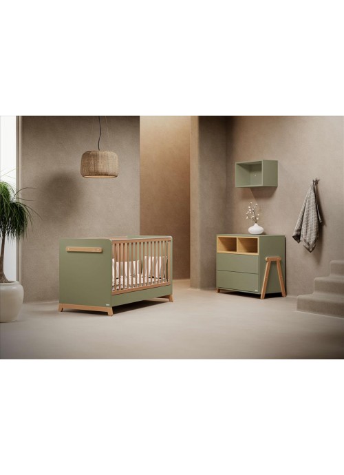 Casababy Palmer Olive Βρεφικό Κρεβάτι Μετατρεπόμενο Σε Προεφηβικό