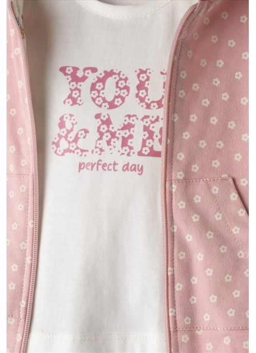 Σετ παντελόνι τζην με μπλούζα και μπουφάν Εβίτα