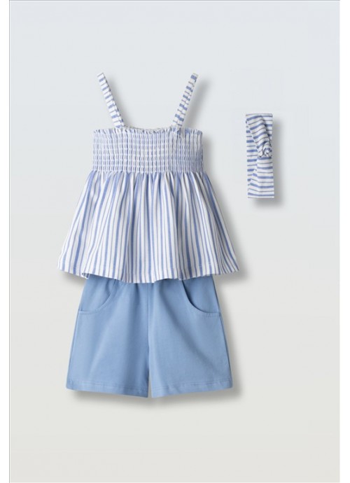 Σετ σορτσάκι με τοπ και κορδέλα Εβίτα