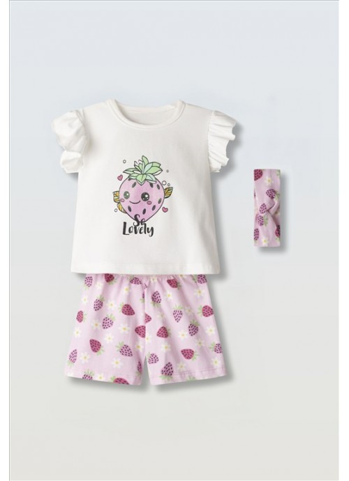 15312-Σετ σορτσάκι με μπλούζα και κορδέλα Εβίτα