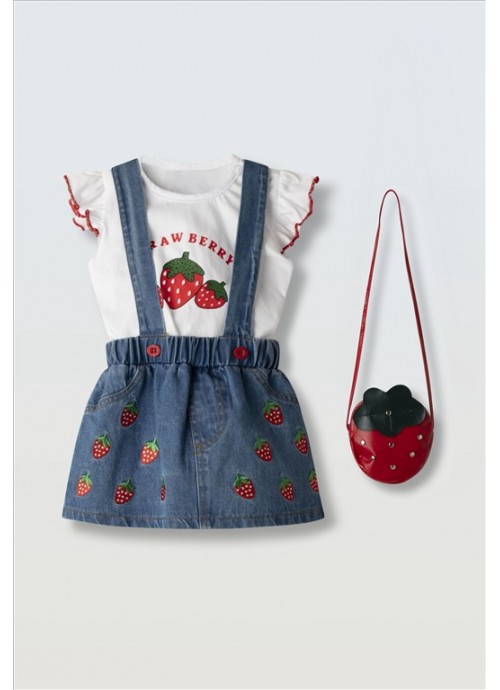 15292-Σετ φούστα με μπλούζα Εβίτα