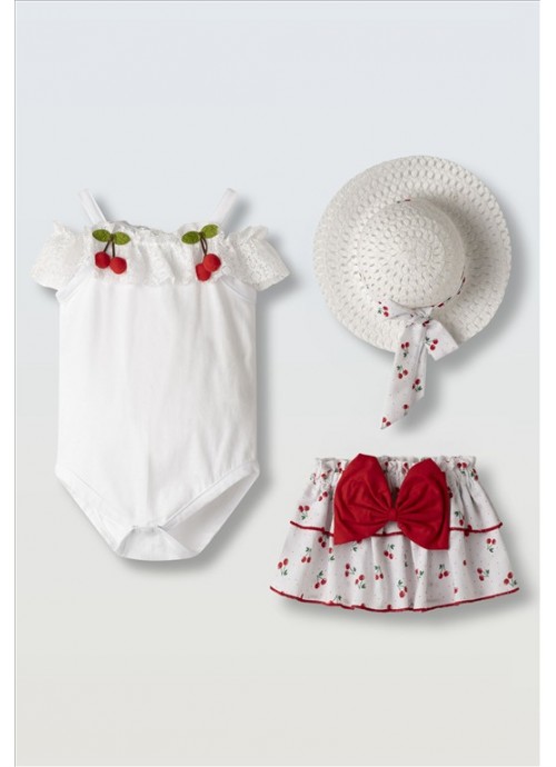 15293-Σετ φούστα με κορμάκι και καπέλο Εβίτα