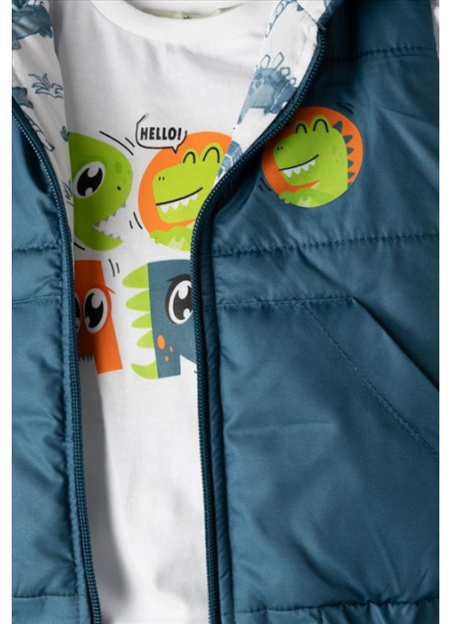 Σετ παντελόνι τζην με μπλούζα και μπουφάν Hashtag