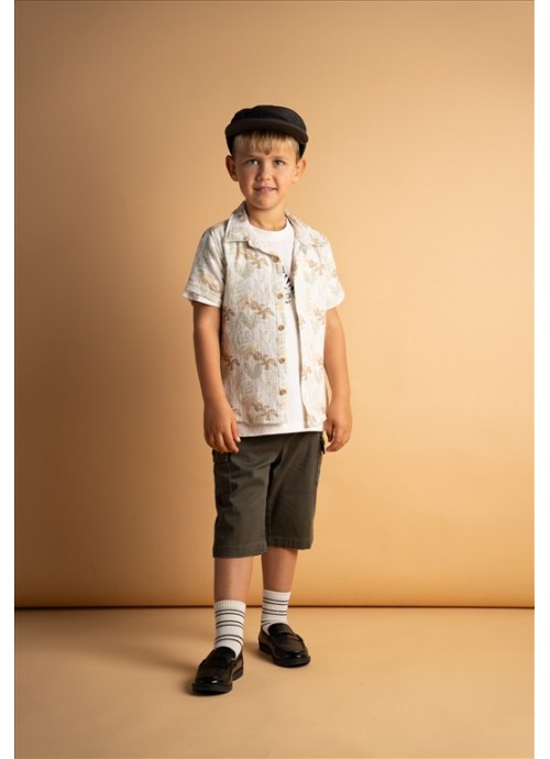 Σετ βερμούδα με μπλούζα και πουκάμισο Hashtag