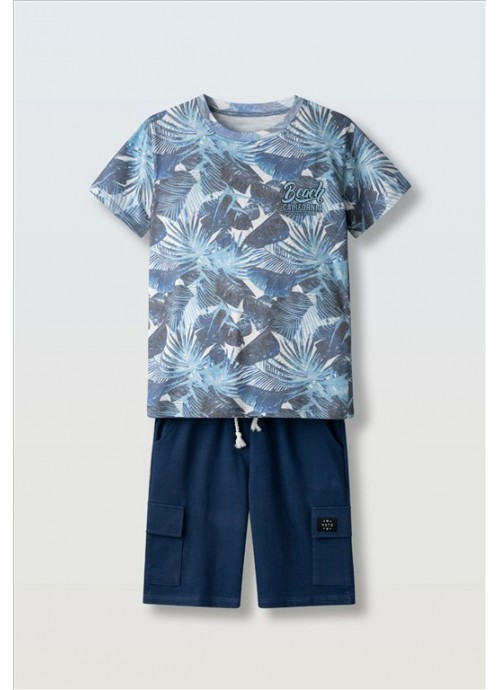 15352-Σετ σορτσάκι beach Hashtag