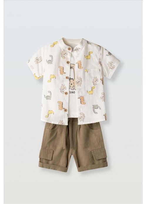 15316-Σετ βερμούδα με πουκάμισο Hashtag