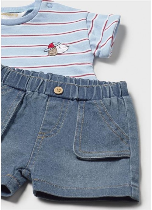 Σετ βερμούδα τζην με μπλούζα Mayoral