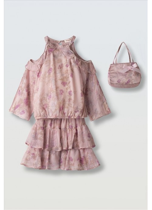 Σετ φούστα με τοπ και τσαντάκι Εβίτα