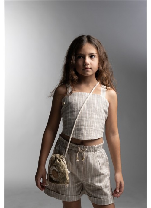 16019-Σετ σορτσάκι με τοπ και τσαντάκι Εβίτα