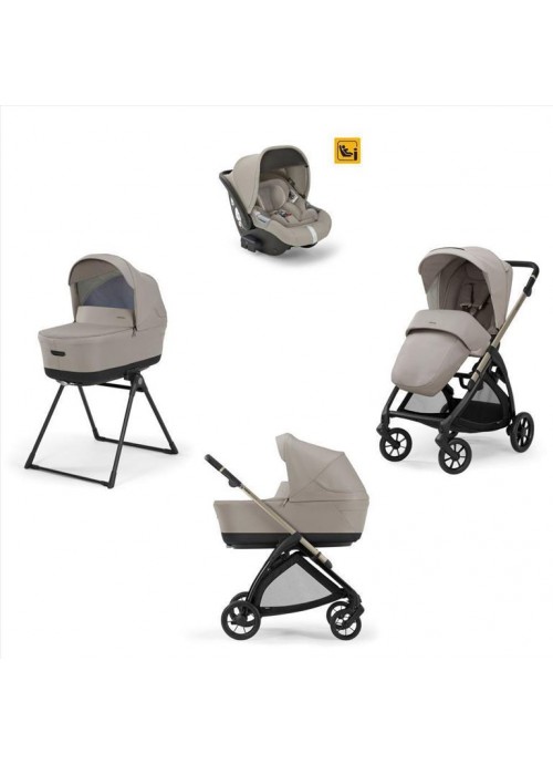 4459-Inglesina Σύστημα Μεταφοράς Electa 2024 Quattro με κάθισμα Darwin i-Size Battery Beige Iridio Black