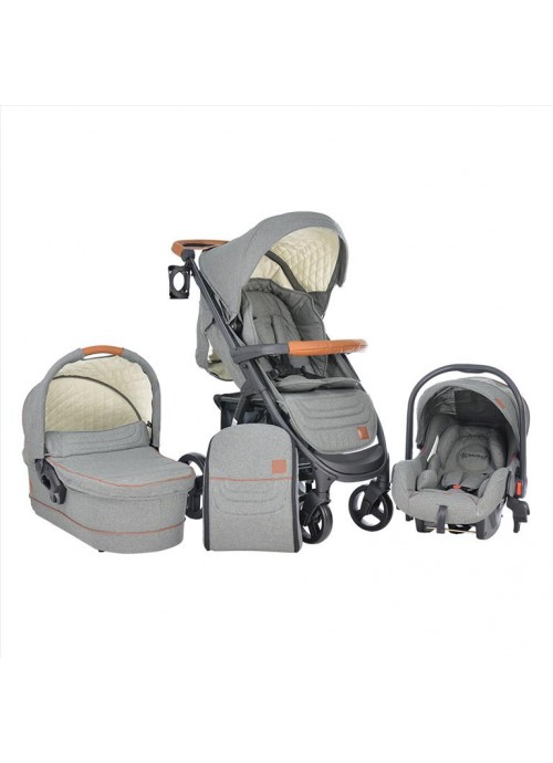 6637-Πολυκαρότσι Bebe Stars, Malibu 3 σε 1 Grey