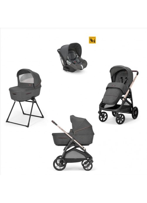8053-Inglesina Aptica Quattro Darwin Ρυθμιζόμενο Καρότσι 3 σε 1 Velvet Grey