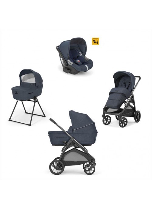 8054-Inglesina Aptica Quattro Darwin Ρυθμιζόμενο Καρότσι 3 σε 1 Resort Blue / Litio Black