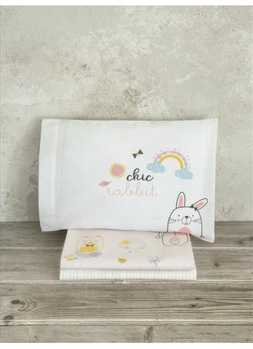 Σετ Σεντόνια Λίκνου (2 x 70x110) Chic Rabbit Nima Kids
