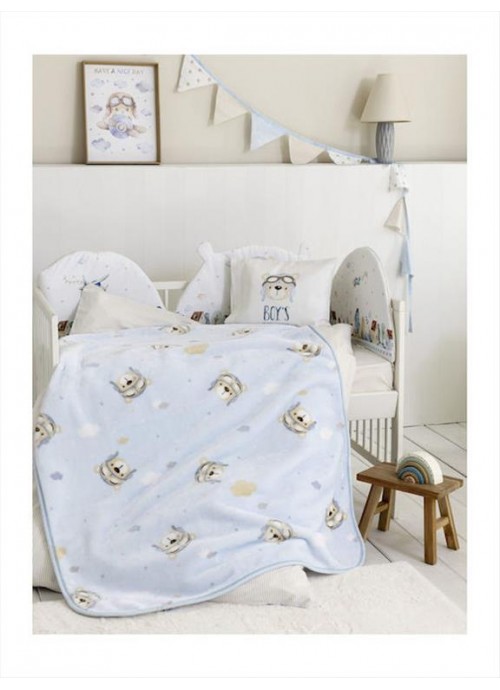 12553-Κουβέρτα Βελουτέ Κούνιας 110x140 - Boy's World - 34012 - NIMA HOME