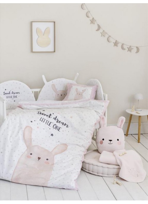 12571-Σετ Σεντόνια Κούνιας με Λάστιχο - Lovely Bunny - 34368 - NIMA HOME