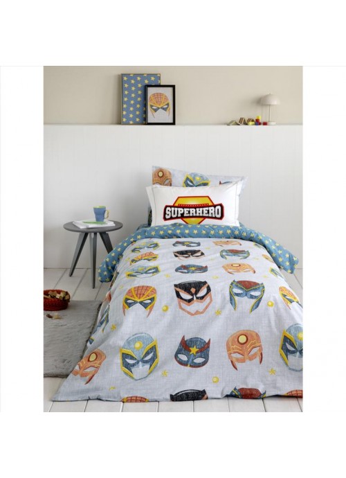 12616-Σετ Σεντόνια 170x255 Μονά Nima Superheroes Multicolor