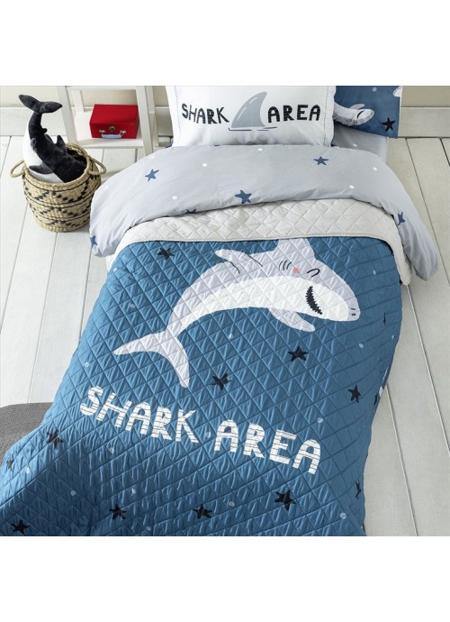 13858-Κουβερλί Μονό (160x220) 2 Όψεων Nima Shark Area