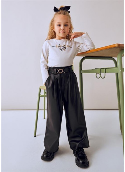 Δερμάτινο παντελόνι wide leg Mayoral