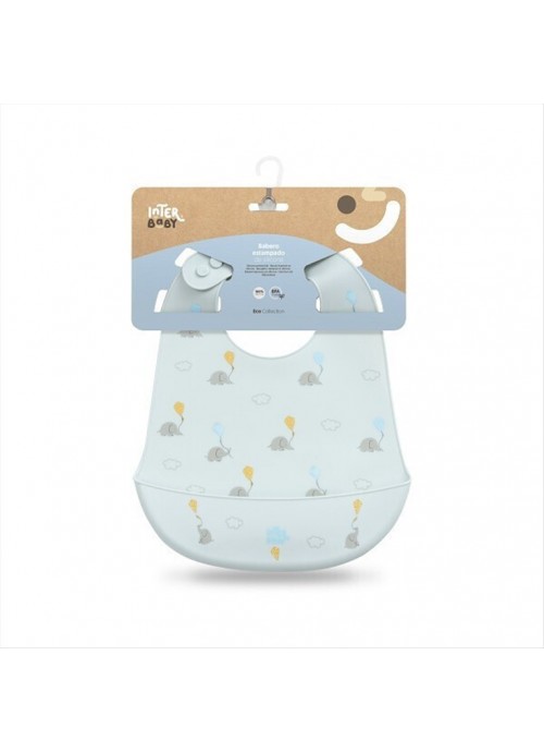 15049-Interbaby Αδιάβροχη Σαλιάρα Σιλικόνης Blue για 6 m+