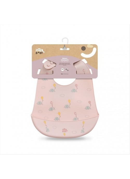15050-Interbaby Αδιάβροχη Σαλιάρα Σιλικόνης Pink για 6 m+