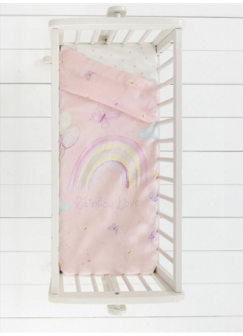17320-Σεντόνι Λίκνου (Σετ 2 Τμχ) 70X110 Nima Rainbow Love